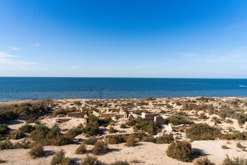 Fototapeta na wymiar View of Kerkennah - Tunisian archipelago in the Mediterranean Sea