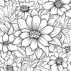 flower pattern background coloring page