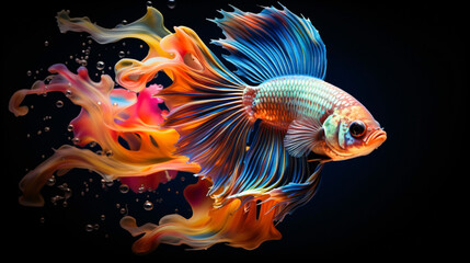 fish in multi color underwater nature beauty