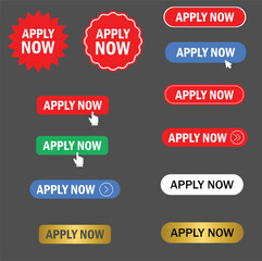 Apply now buttons. Apply now icon labels