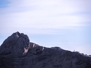Beautiful landscape seacost with rocks at the sunny day new world