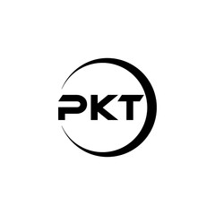PKT letter logo design with white background in illustrator, cube logo, vector logo, modern alphabet font overlap style. calligraphy designs for logo, Poster, Invitation, etc.