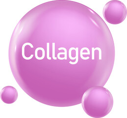Mineral supplement 3d icon, Collagen