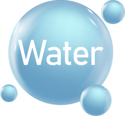 Mineral supplement 3d icon, Water