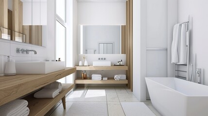 Sleek Modern Bathroom with Double Vanity

