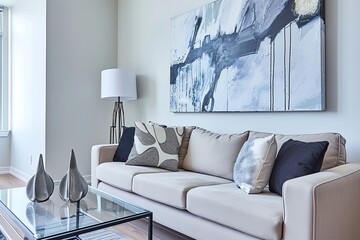 Minimalist Living Room with Modern Art


