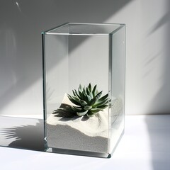 Tranquil Terrarium with Succulents on Table

