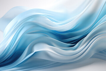 Abstract background in the form of blue waves made of fabric