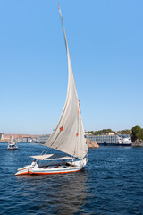 Felucca Sailboats on River Nile, Aswan, Egypt