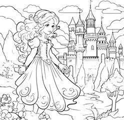 Magical kingdom coloring page