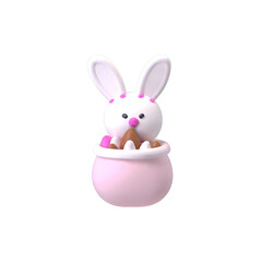 Fototapeta premium easter bunny with egg