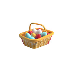 easter eggs in basket