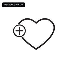 heart icon and health sign, vector eps 10