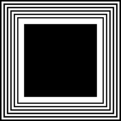 Geometric Square Picture Frame. Black and White Background.