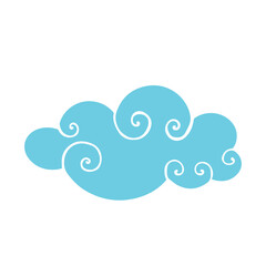 Blue flat cloud. Vector graphics.