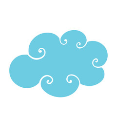 Blue flat cloud. Vector graphics.