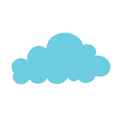 Blue flat cloud. Vector graphics.