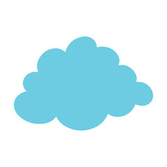 Blue flat cloud. Vector graphics.