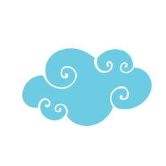 Blue flat cloud. Vector graphics.