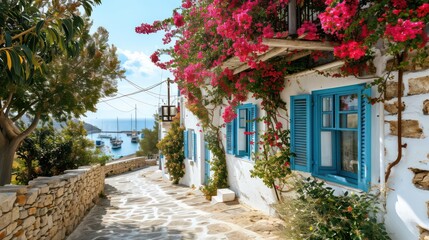 Fototapeta premium Mediterranean style house in the harbour