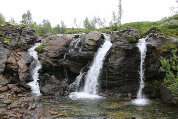 waterfall in the mountains