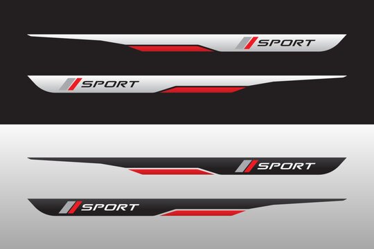 Wrap Design For Car vectors. Sports stripes, car stickers black color. Racing decals for tuning 20240102