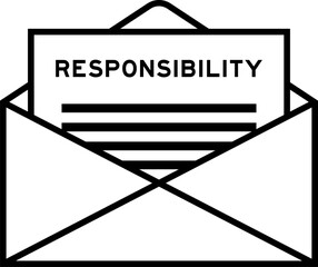Envelope and letter sign with word responsibility as the headline