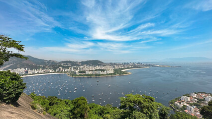 Naklejka premium Beatiful Beach Landscape in Rio de Janeiro, travel background