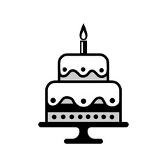 Cake vector icon on white background - 701788113