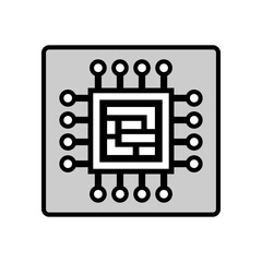 Microprocessor vector icon on white background - 701788123