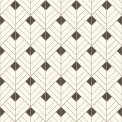 Vector seamless geometric beige pattern - classic elegant design. Ornamental repeatable art deco monochrome background. Endless fabric print