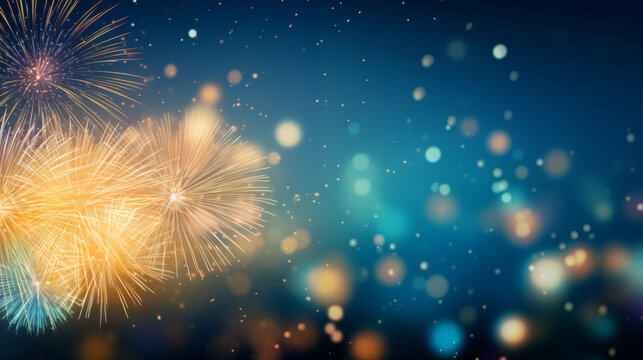 Explosive Festivity: Colorful Fireworks Lighting Up the Dark Night