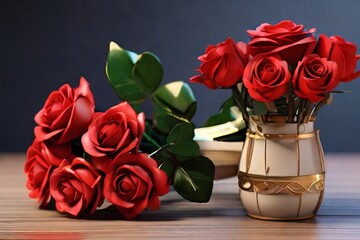 Valentine’s bouquet of red roses 