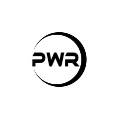 PWR letter logo design with white background in illustrator, cube logo, vector logo, modern alphabet font overlap style. calligraphy designs for logo, Poster, Invitation, etc.