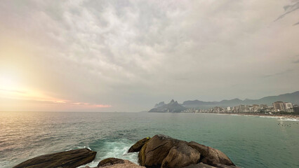Beatiful Beach Landscape in Rio de Janeiro, travel background
