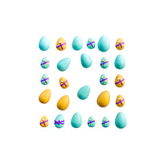 Fototapeta na wymiar set of colorful eggs with flowers