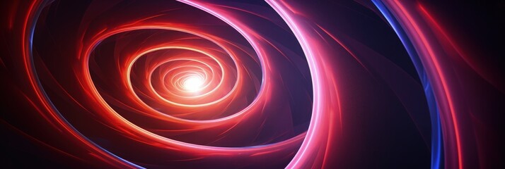 Digitally generated Colourful spiral with red glow