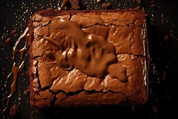 Top-view of a chocolate brownie