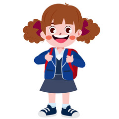 Happy cute children back to school