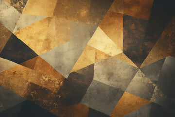 Geometric background banner with a gold foil texture golden vintage sepia-toned photography, shaped canvas, juxtaposition of shapes. Web design elements - obrazy, fototapety, plakaty