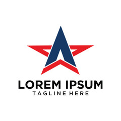 Obraz premium Letter A Star Logo Design