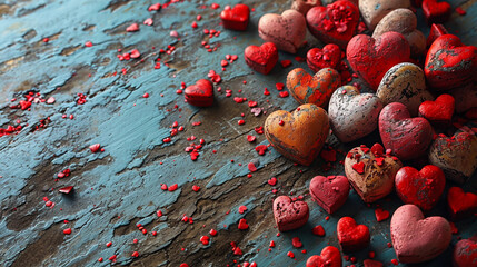 A Pink Heart Symphony in Romantic Bliss A vibrant background of soft pink hues adorned with intertwining hearts, symbolizing the celebration of enduring love on Valentine's Day
