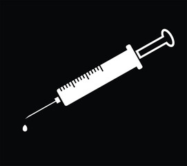 Syringe vaccination protection shield medical symbol vector icon