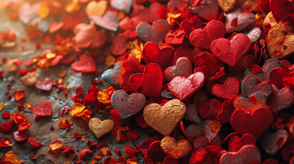 A Pink Heart Symphony in Romantic Bliss A vibrant background of soft pink hues adorned with intertwining hearts, symbolizing the celebration of enduring love on Valentine's Day
