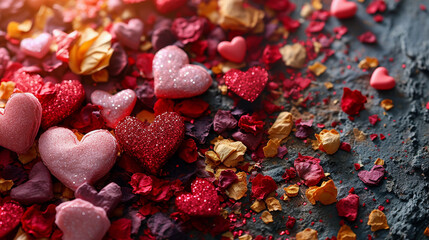 A Pink Heart Symphony in Romantic Bliss A vibrant background of soft pink hues adorned with intertwining hearts, symbolizing the celebration of enduring love on Valentine's Day