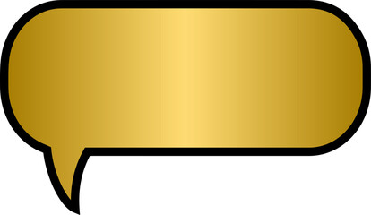 Naklejka premium Golden speak bubble text, chatting box, gold message box 