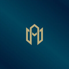 Abstract letter M logotype. Modern logo idea sign. Universal emblem vector icon.