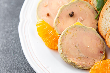 foie gras sandwich fresh goose or duck liver eating cooking appetizer meal food snack on the table copy space food background rustic top view © Alesia Berlezova