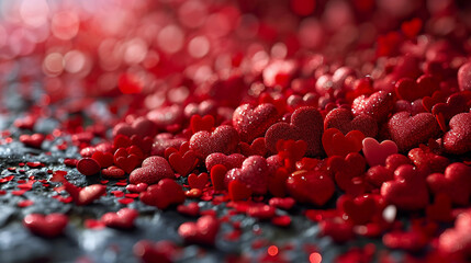A Pink Heart Symphony in Romantic Bliss A vibrant background of soft pink hues adorned with intertwining hearts, symbolizing the celebration of enduring love on Valentine's Day