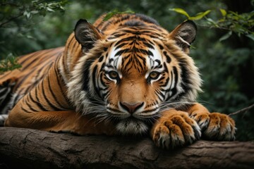 Naklejka na ściany i meble tiger in the wild, close-up